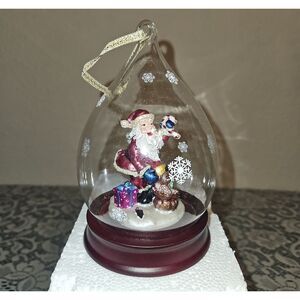 Vintage Sorelle Santa Teardrop Glass Globe Ornament